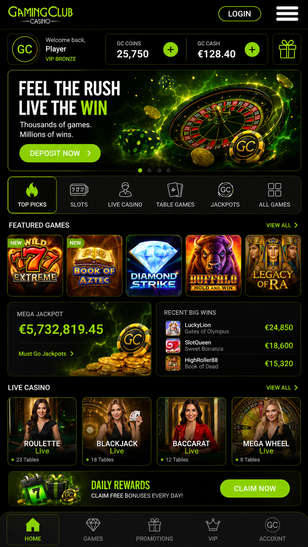 gaming club casino Gameplay